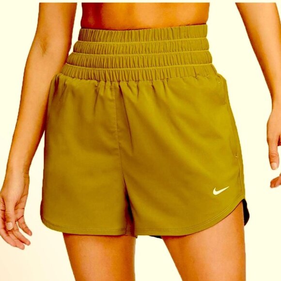 Nike Smocked High Waist Inner Brief Sport Running Shorts - 47305 - Picture 1 of 13